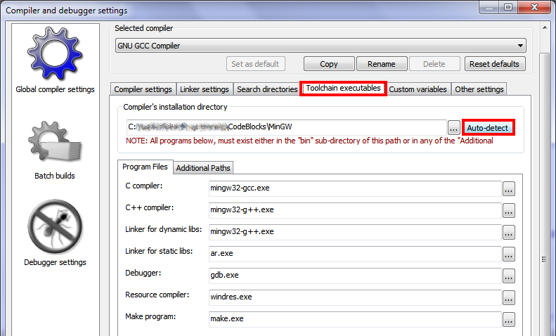 Code::Blocks problemi sa prepoznavanjem kompajlera