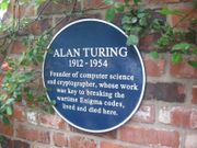 Plaque marking Turing's home